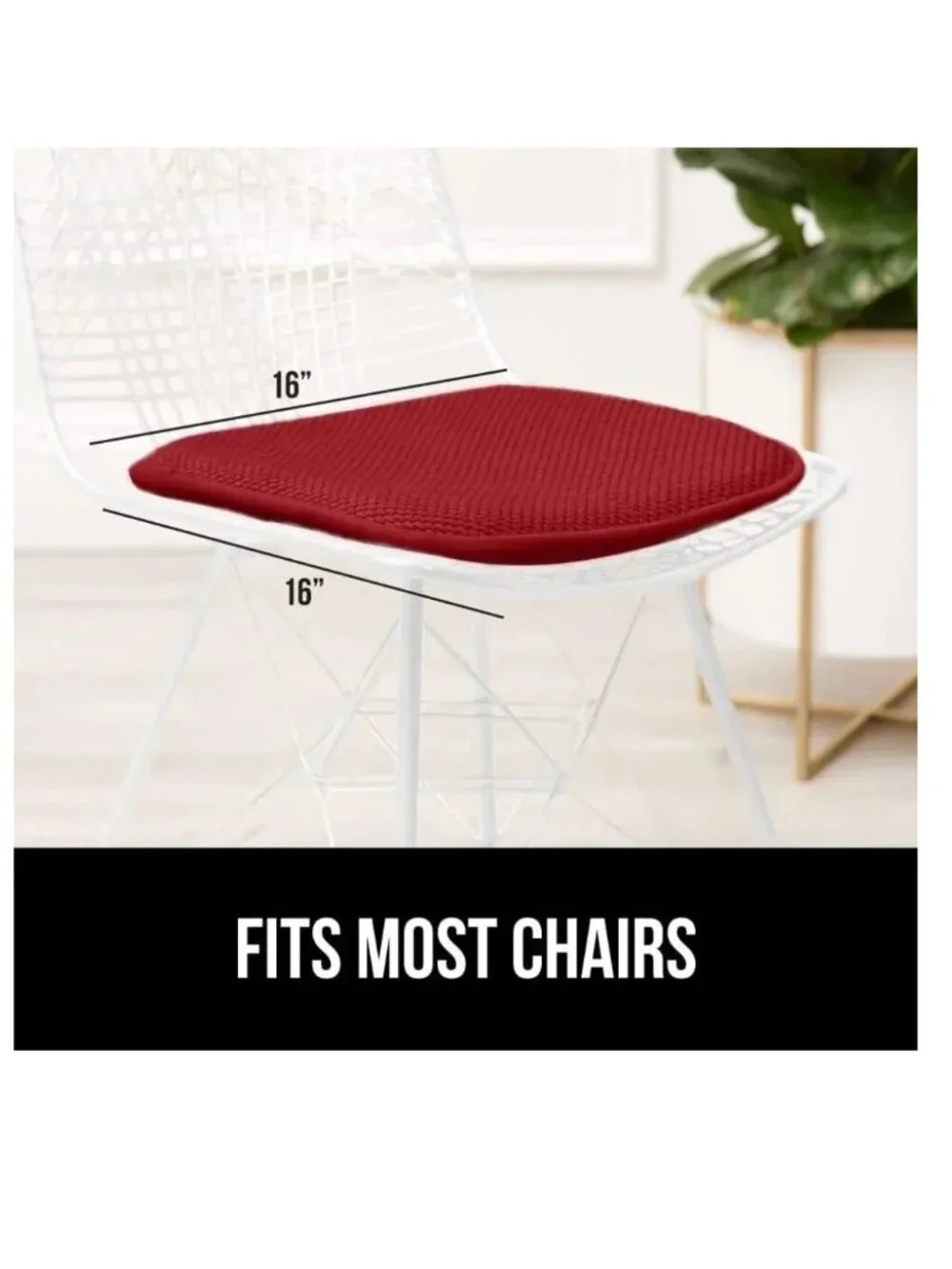 NEW Set 2 Gorilla Grip No Tie Memory Foam Slip Resistant Pad Seat Cushion Chair